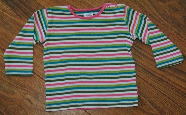 H&M gestreepte roos groene longsleeve shirtje maat 80, Ophalen of Verzenden, Nieuw, Jongetje of Meisje, Shirtje of Longsleeve