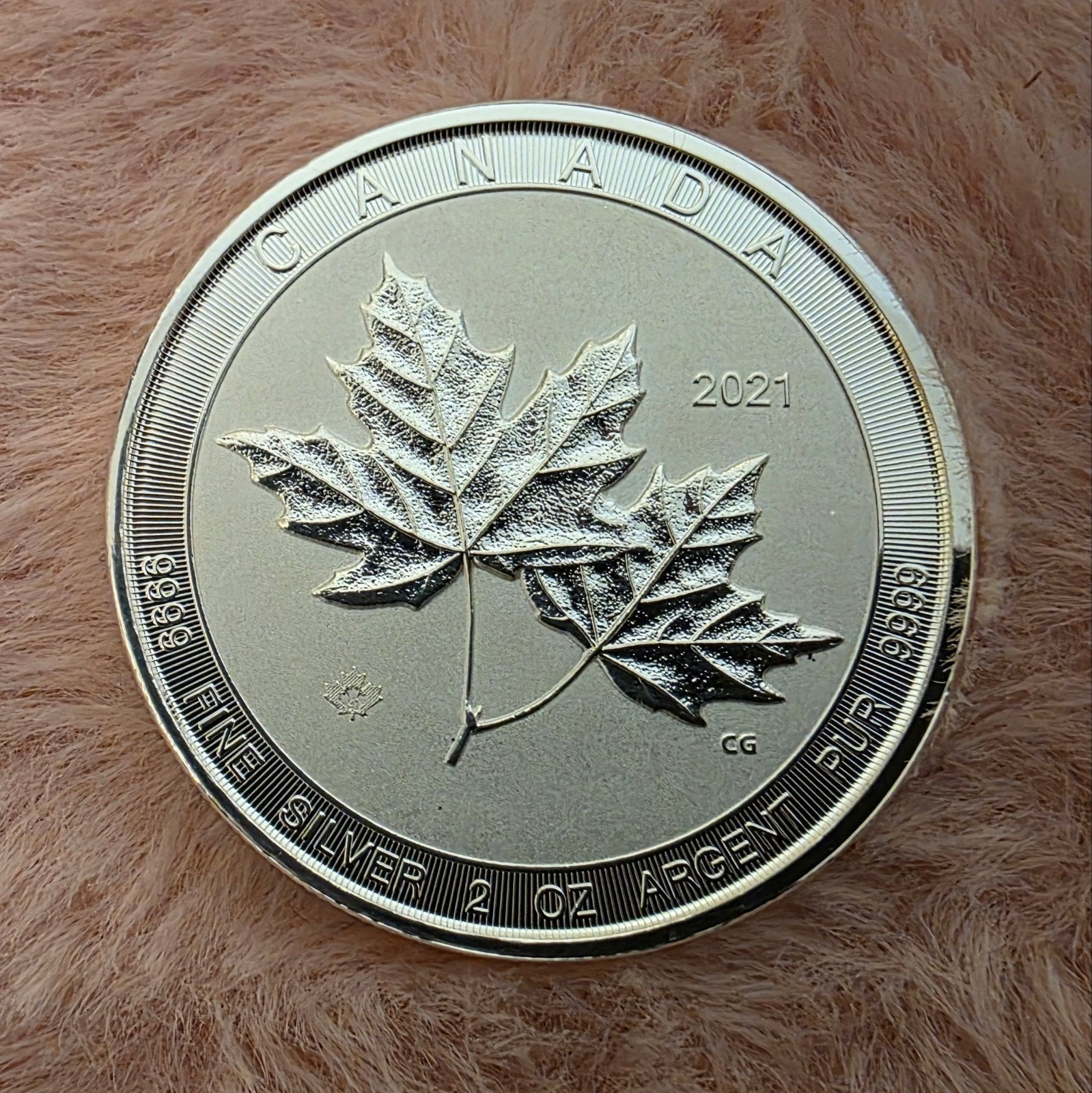 2021 Canadese Maple Leaf 2 oz Zilveren Munt, Ophalen of Verzenden, Zilver