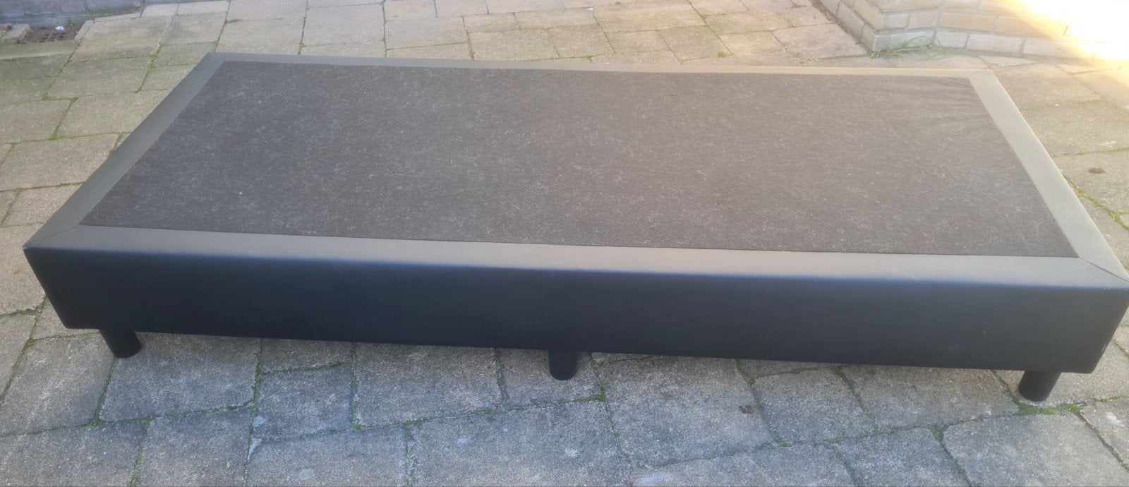 Boxspring zwart afm. 90 x 200cm, Ophalen, Gebruikt, 90 cm, Eenpersoons