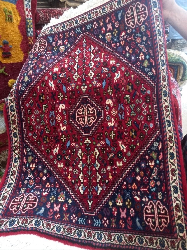 Ongebruikt handgemaakt Perzisch Shiraz tapijt 100  150 cm, Nieuw, Ophalen of Verzenden, Rechthoekig, Rood