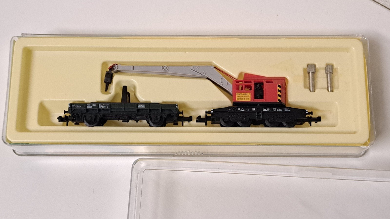 Minitrix kraanwagen set, art. 3590, Gelijkstroom, Trix, Wagon, Ophalen of Verzenden