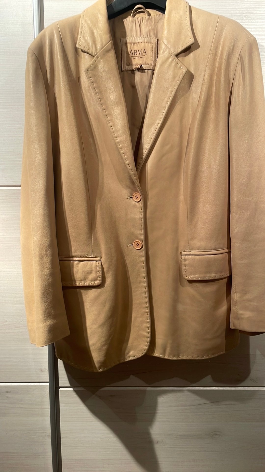 Leuke leren blazer 42/44, Ophalen of Verzenden, Zo goed als nieuw