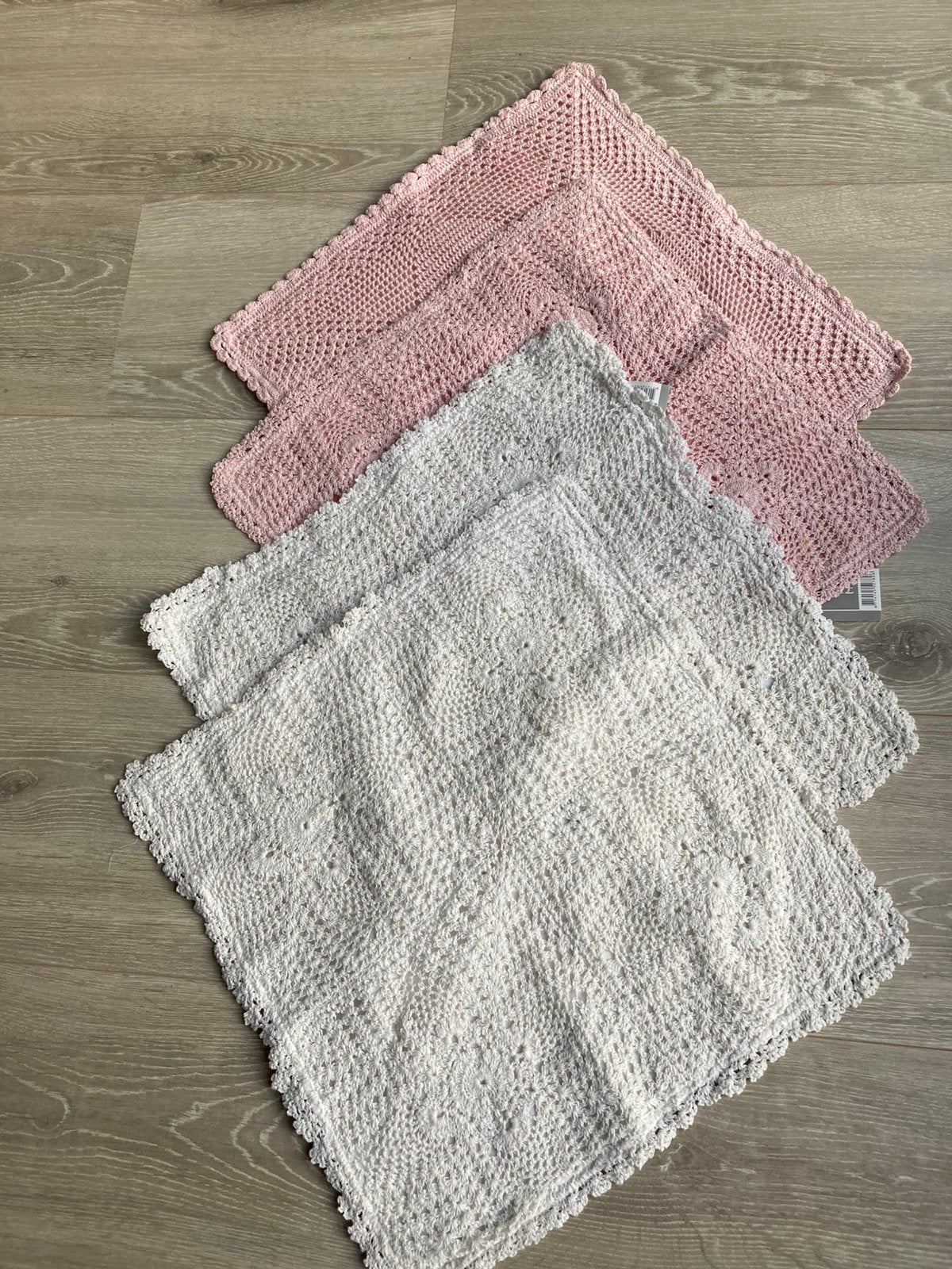 4 Nieuwe Gehaakte Kussenhoesjes, 45x45cm met rits, Ophalen of Verzenden, Zo goed als nieuw, Wit, Vierkant