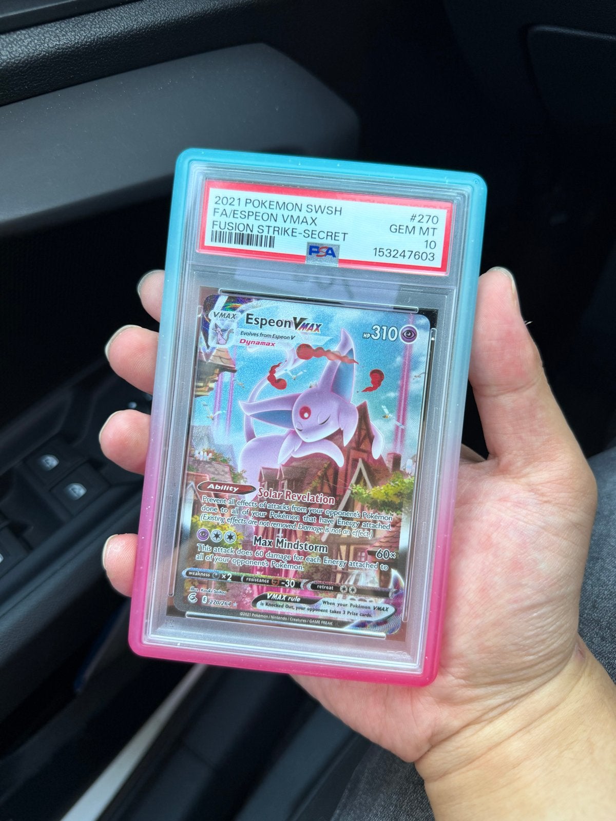 Espeon VMAX Fusion Strike Secret Rare PSA 10 Pokémon Kaart, Ophalen of Verzenden, Nieuw, Losse kaart
