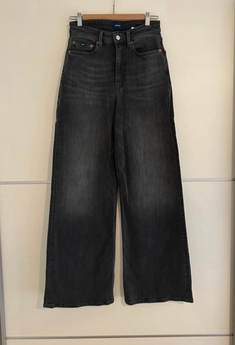 Denham - Grey Wide flare high-rise stretch WIKU W27 L30 XS, Ophalen of Verzenden, Nieuw, Grijs, W27 (confectie 34) of kleiner