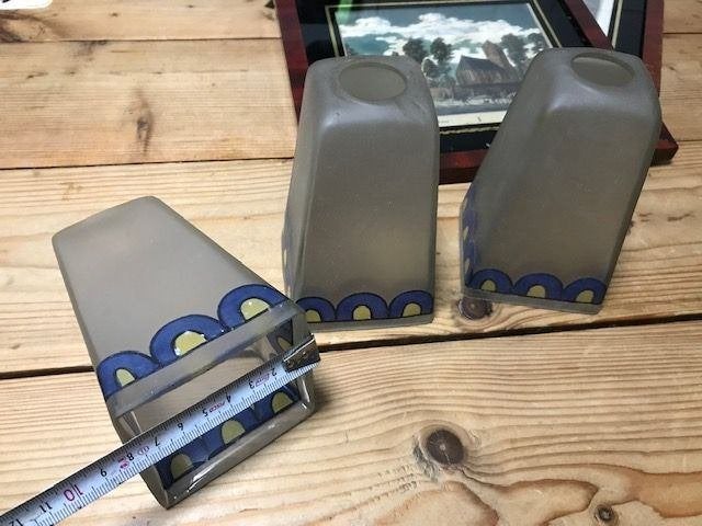 3 antieke glazen kelkjes kapjes oud uniek lampen, Antiek en Kunst, Ophalen of Verzenden