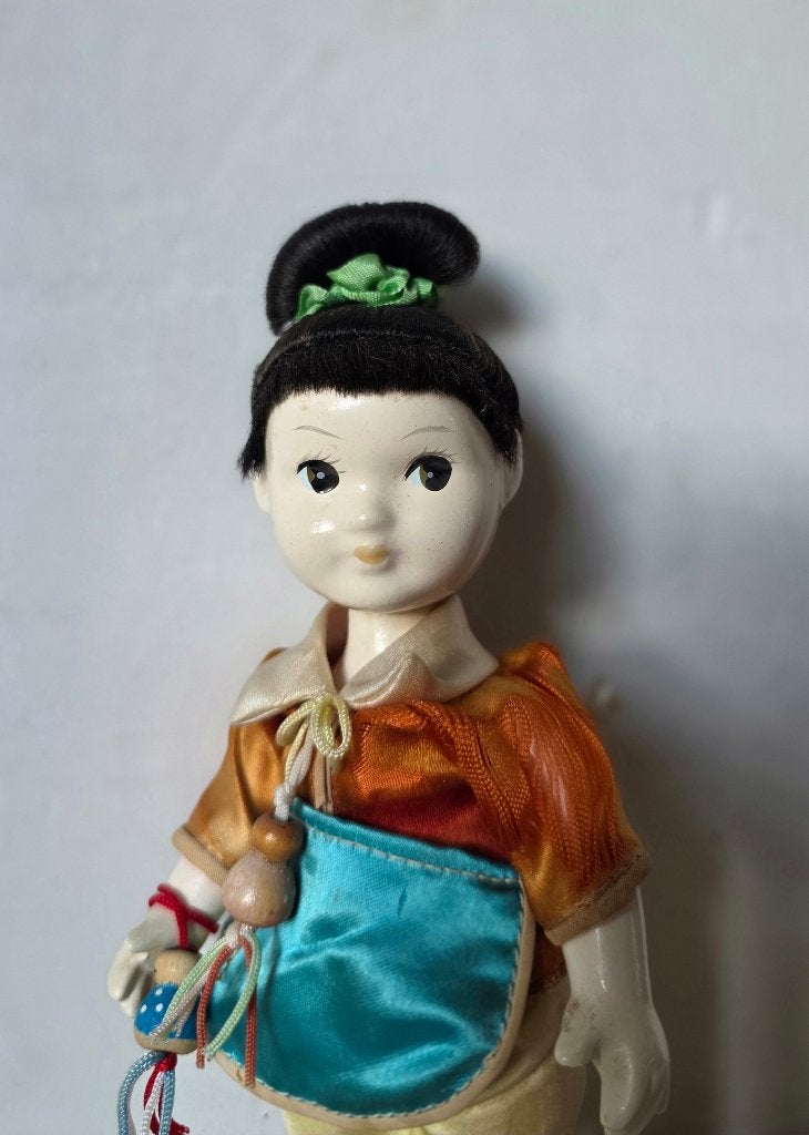 Schattig klein antiek chinees pop-je, Ophalen, Gebruikt, Pop