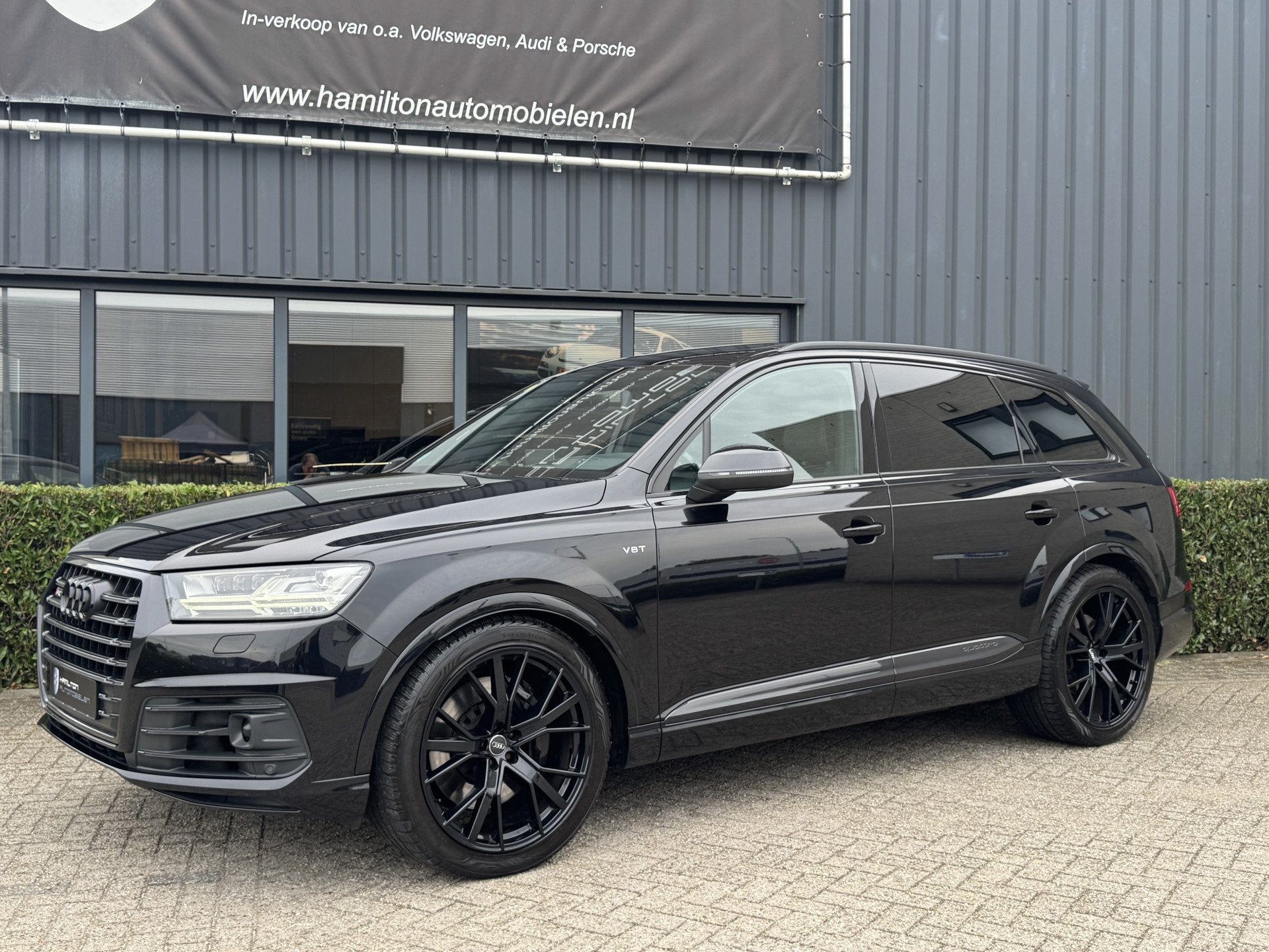 Audi SQ7 4.0 V8 TDI 435pk Quattro Pro Line + Black Optiek Va, Gebruikt, 2245 kg, Zwart, Leder