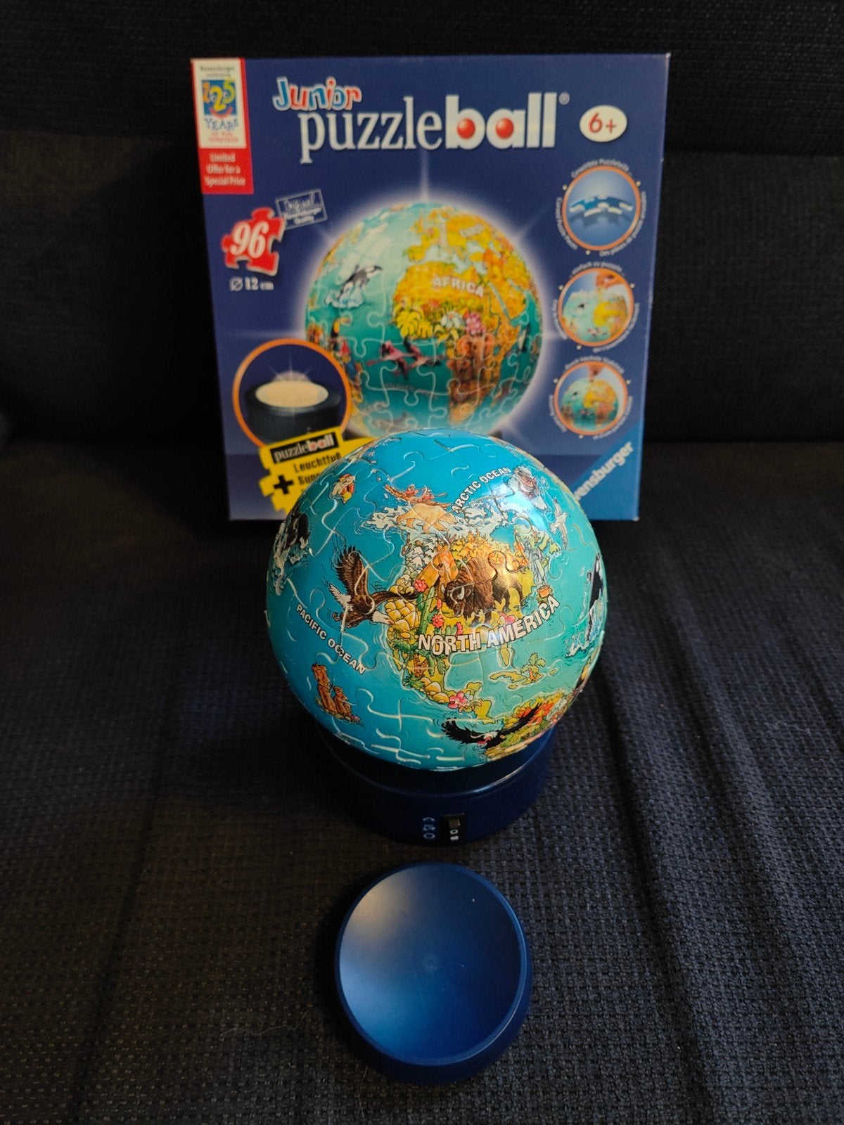 Ravensburger Junior Puzzleball Wereldbol 96 stukjes, Ophalen of Verzenden, Meer dan 50 stukjes, Gebruikt, 6 jaar of ouder