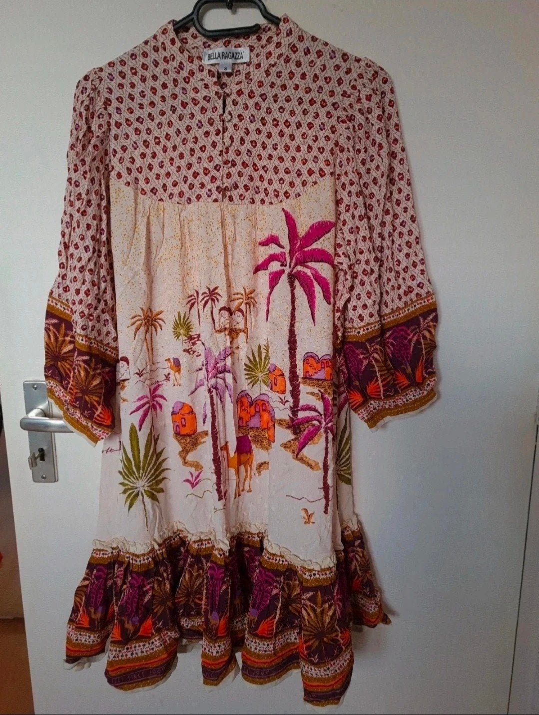 nieuwe jurk bella raggazza met leuke print maat s, Ophalen of Verzenden, Nieuw, Maat 36 (S)