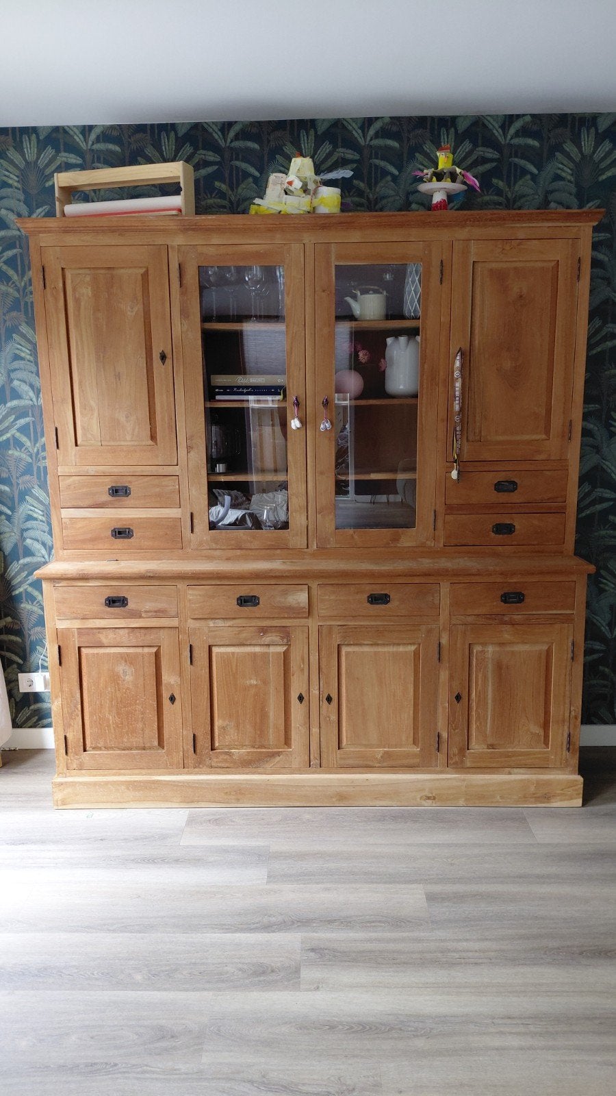 Buffetkast Teak, Ophalen, Gebruikt, 200 cm of meer, Met lade(s)
