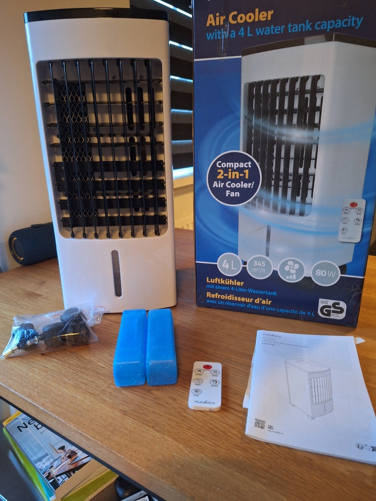 Nedis 2-in-1 Air Cooler / Ventilator met 4L watertank, Minder dan 60 m³, Ventileren, 3 snelheden of meer, Ophalen of Verzenden