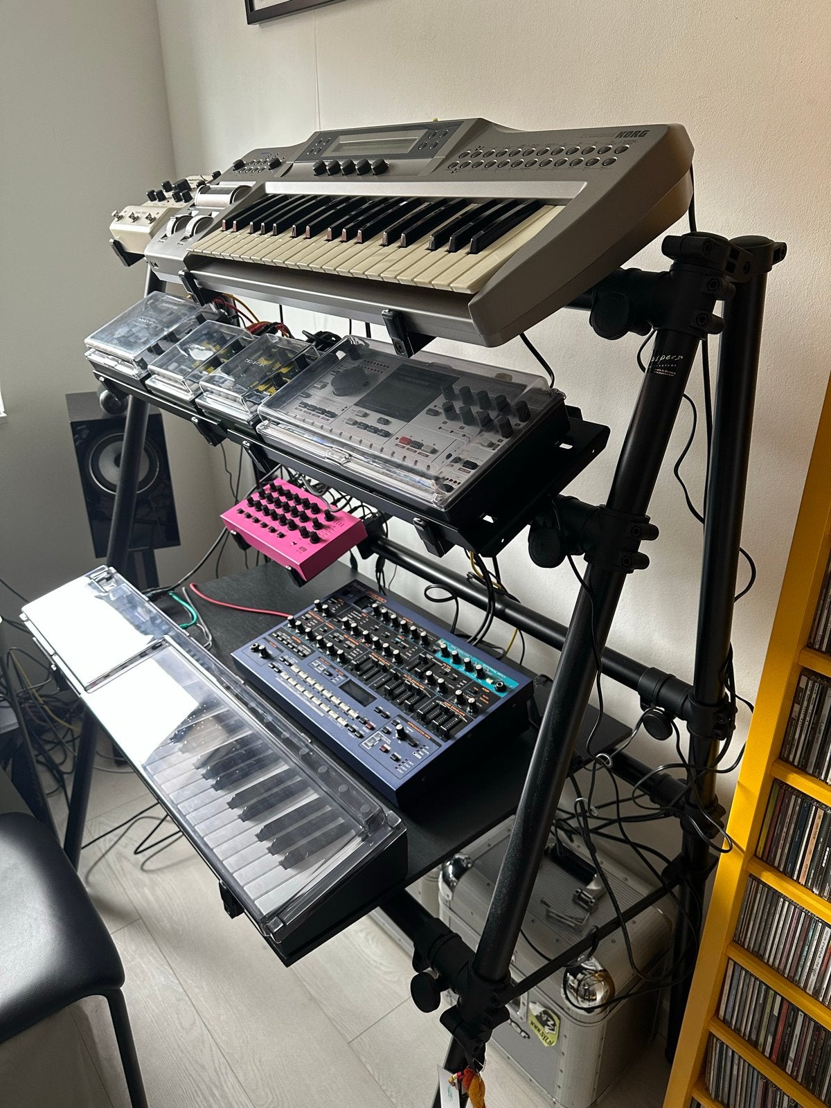 Jaspers 4S-105B Keyboard Stand met 4 extra houders, Ophalen, Zo goed als nieuw, Instrumentstandaard, Keyboard of Synthesizer