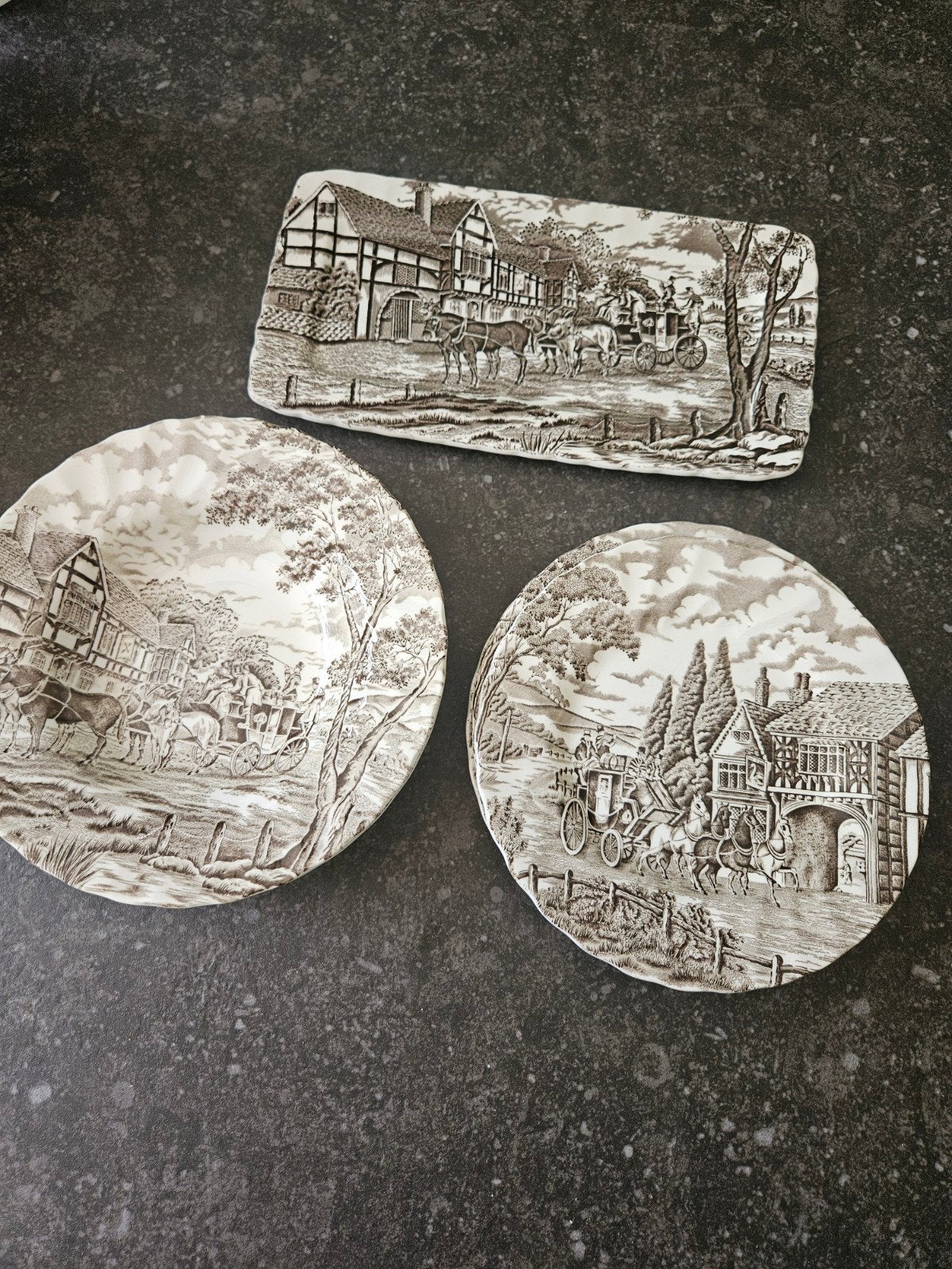 Myott Royal Mail servies: 6 borden en 1 schaal, Antiek en Kunst, Ophalen of Verzenden