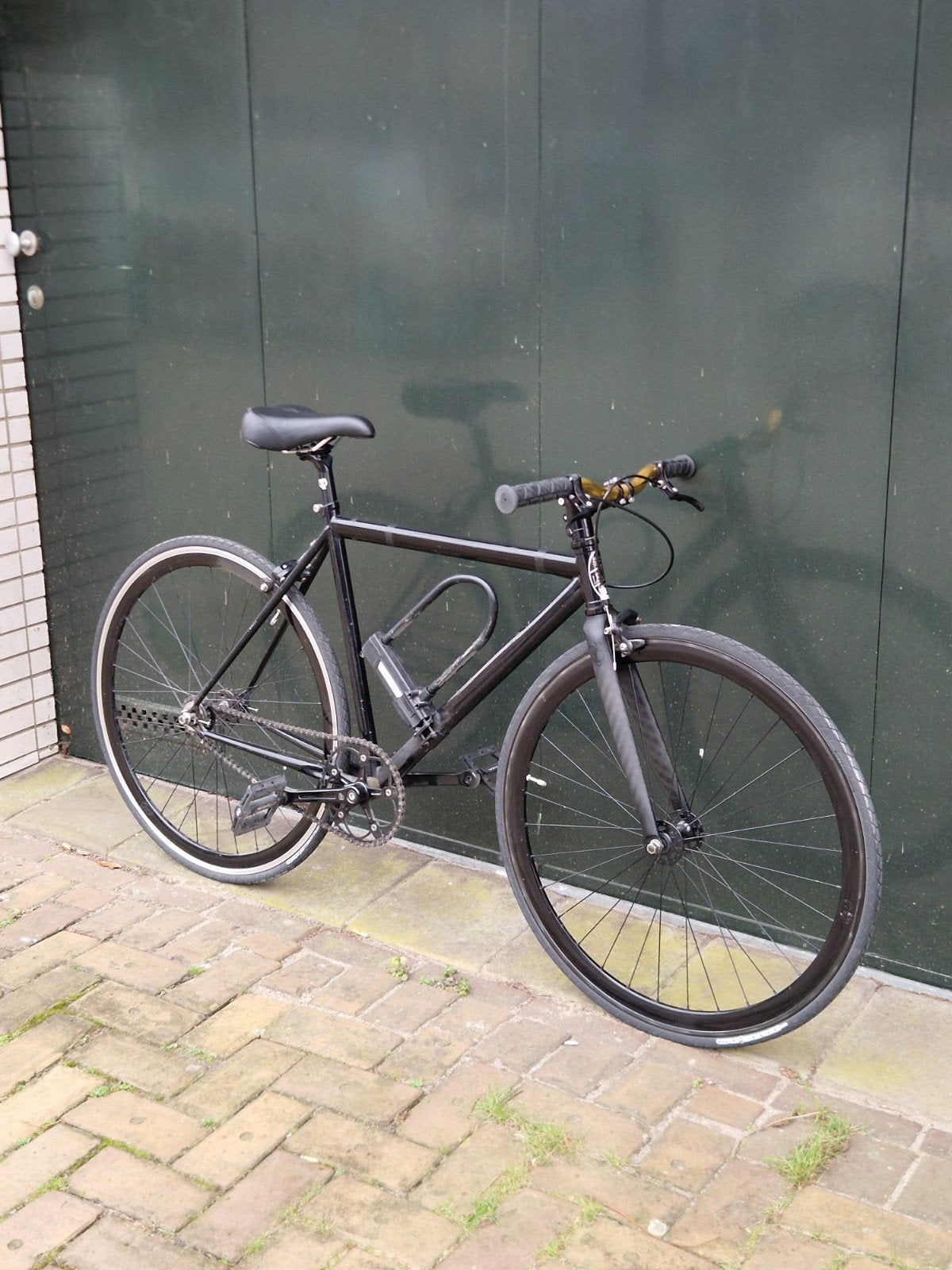 Leader Bike Fixie/Single Speed Fiets - Zwart met Goud, Ophalen, Gebruikt, Overige merken