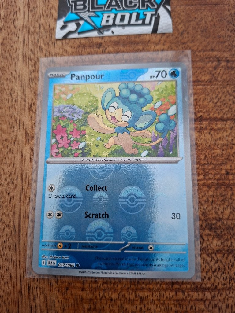Pokemon Panpour (pokeball) (017/086) – Black Bolt, Ophalen of Verzenden, Nieuw, Losse kaart, Foil
