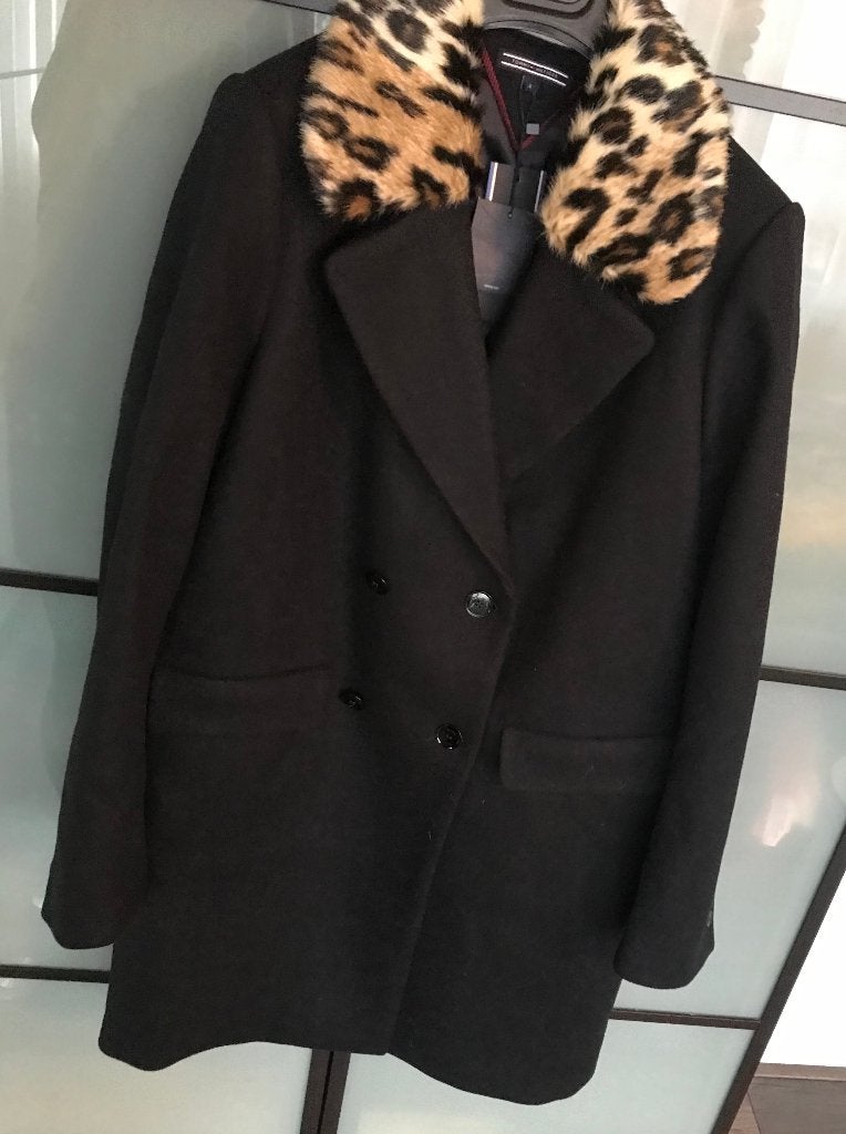 Tommy Hilfiger zwarte wollen jas mantel Clarissa maat 38, Maat 38/40 (M), Zwart, Nieuw, Ophalen of Verzenden