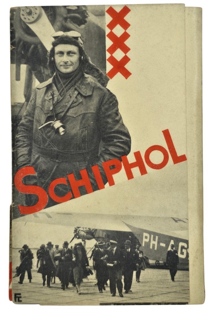 Brochure – KLM Schiphol, Fre Cohen (1937), Ophalen of Verzenden, Gebruikt, Kaart, Foto of Prent