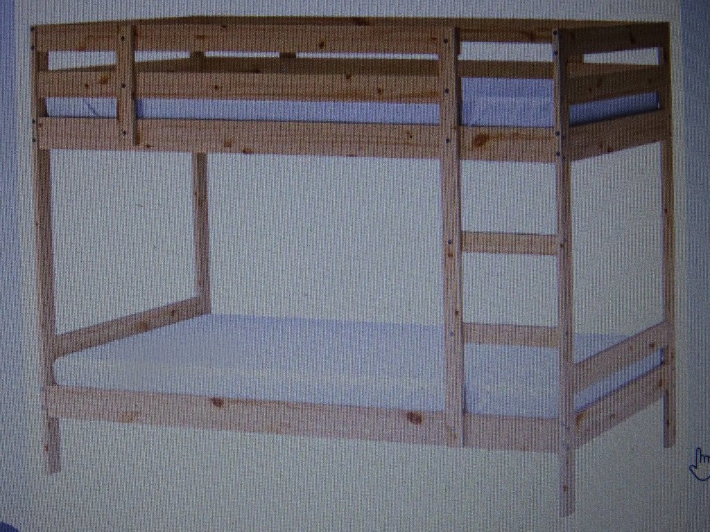 Ikea Mydal stapelbed grenen houten hoogslaper IKEA + matras, Ophalen, Zo goed als nieuw, Stapelbed