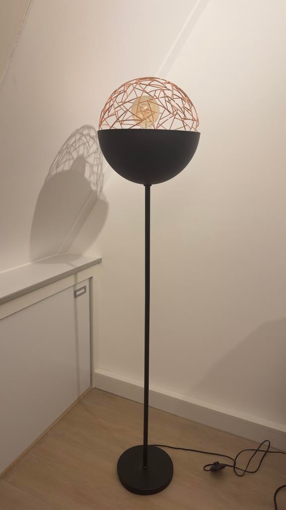 Light & Living vloerlamp Rose goud / brons met zwart, Ophalen of Verzenden, Zo goed als nieuw, Metaal, 150 tot 200 cm