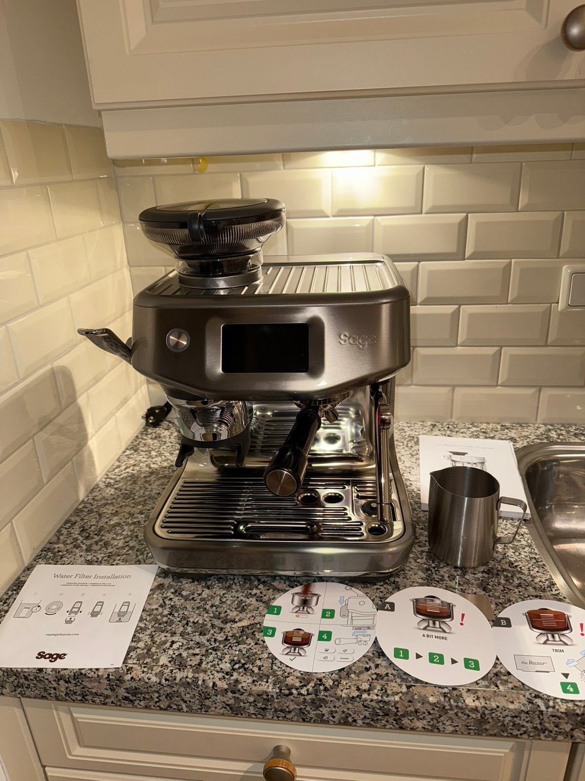 Sage Barista Touch Impress Cold, Witgoed en Apparatuur, Ophalen, Zo goed als nieuw, Espresso apparaat