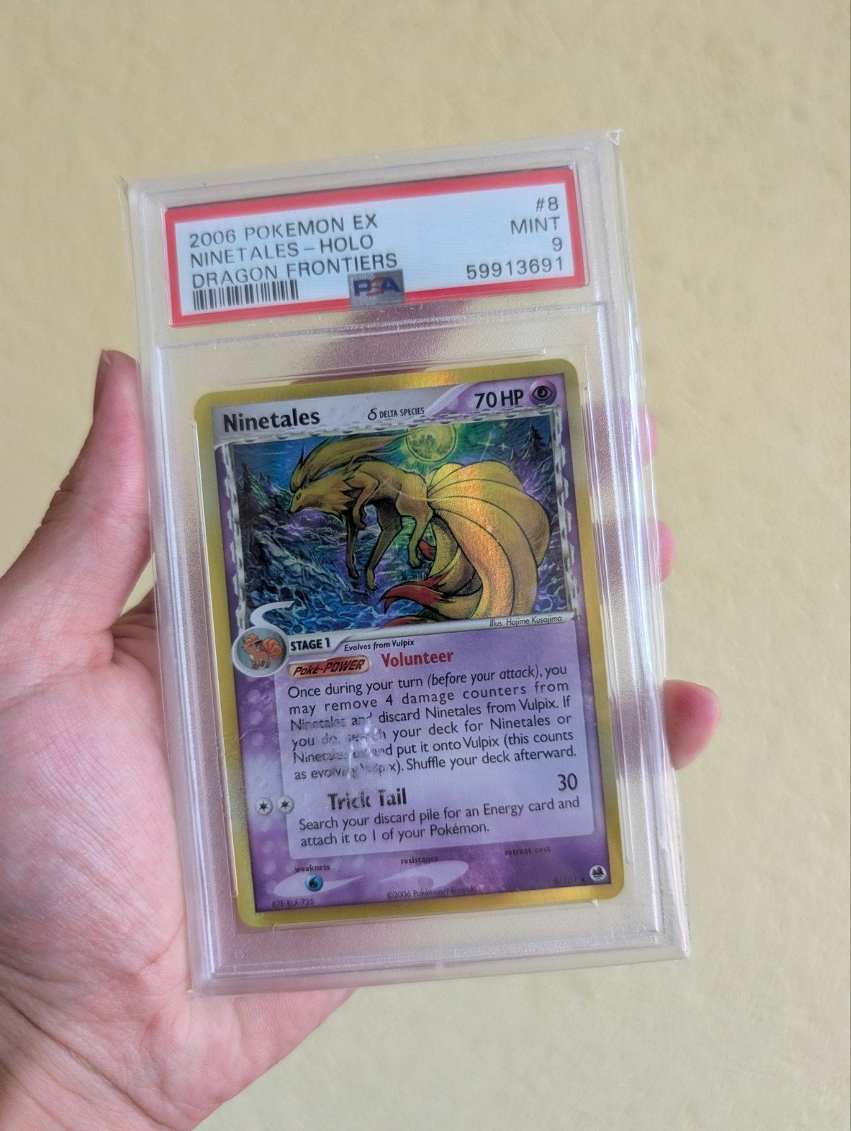 Pokemon Ninetales Dragon Frontiers psa 9, Hobby en Vrije tijd, Verzamelkaartspellen | Pokémon, Ophalen of Verzenden, Zo goed als nieuw