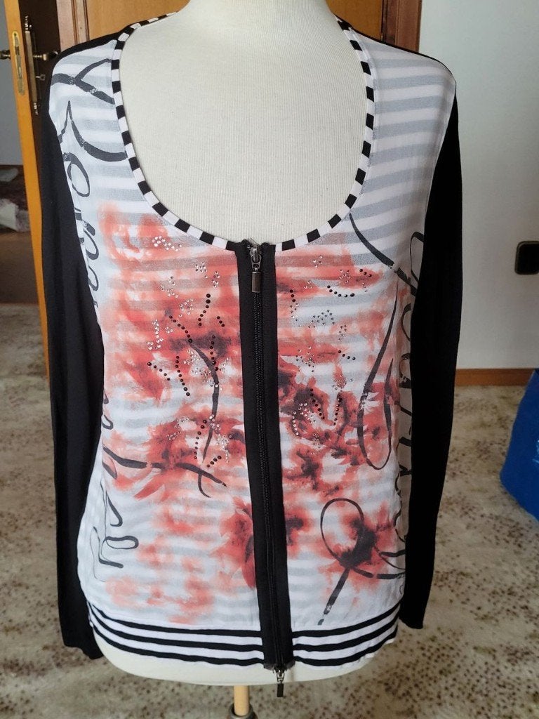 Apanage vest zwart/ streep/roze maat 44, Meerkleurig, Maat 42/44 (L), Ophalen of Verzenden, Zo goed als nieuw