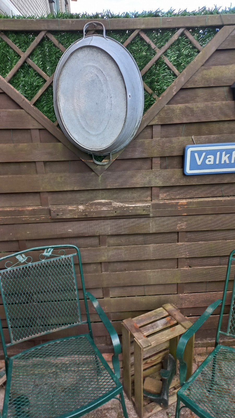 Vintage zinken teil/badkuip - decoratief object, Antiek en Kunst, Ophalen