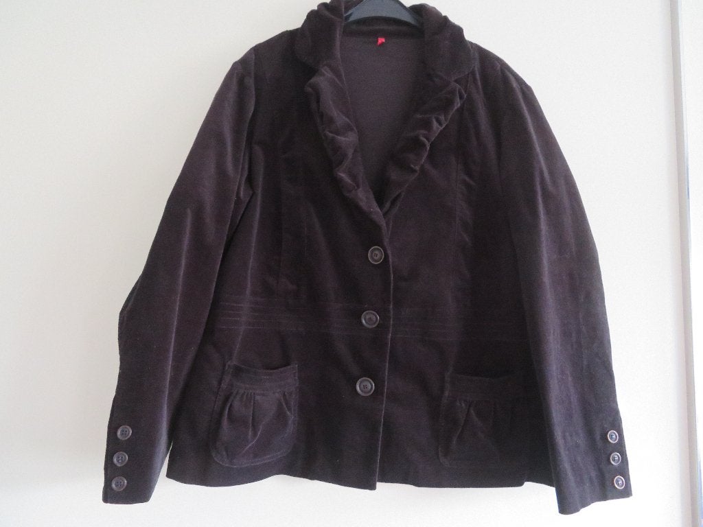 Leuk JASJE zwart velours of fluweel stretch merk P., Kleding | Dames, Zwart, Maat 46/48 (XL) of groter, Ophalen of Verzenden, Zo goed als nieuw