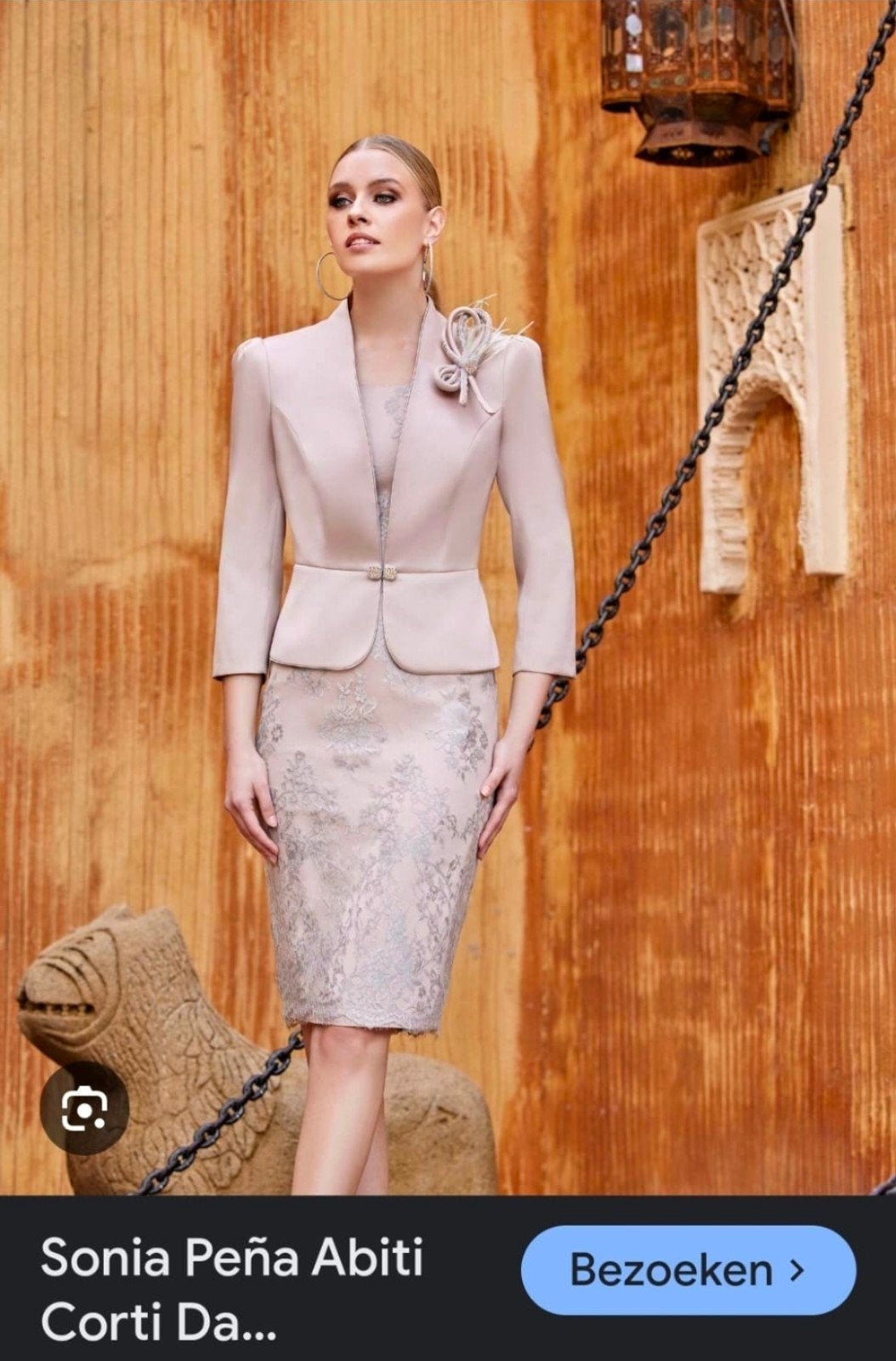 Elegante Roze Cocktailjurk met Kant en Jasje, Kleding | Dames, Gelegenheidskleding, Maat 42/44 (L), Cocktailjurk, Ophalen of Verzenden
