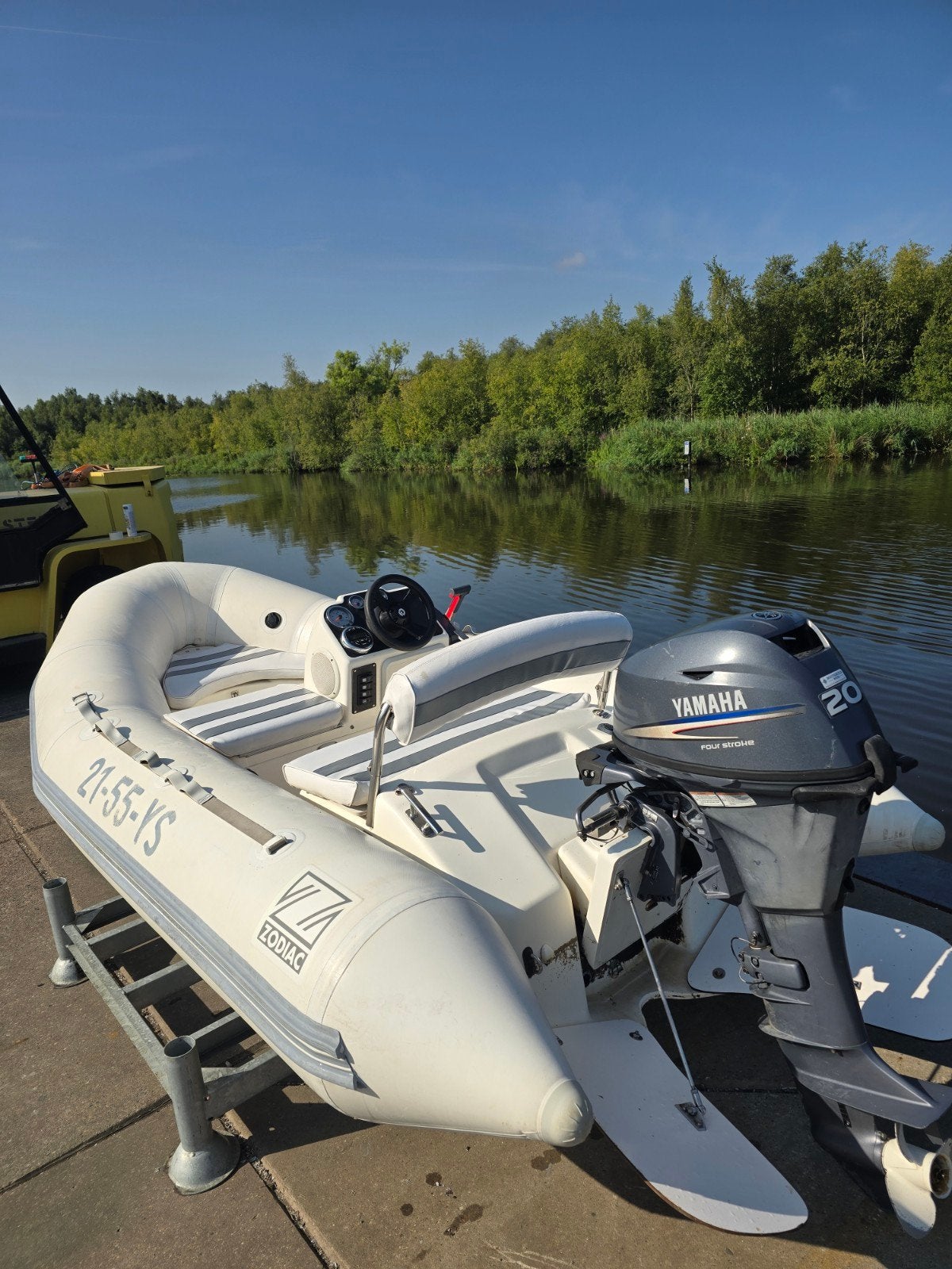 Zodiac Rib 3.4m  met Bluetooth radio, navigatie en begrenze, Watersport en Boten, Rubberboten, Ophalen, Peddels, Yamaha, Zo goed als nieuw