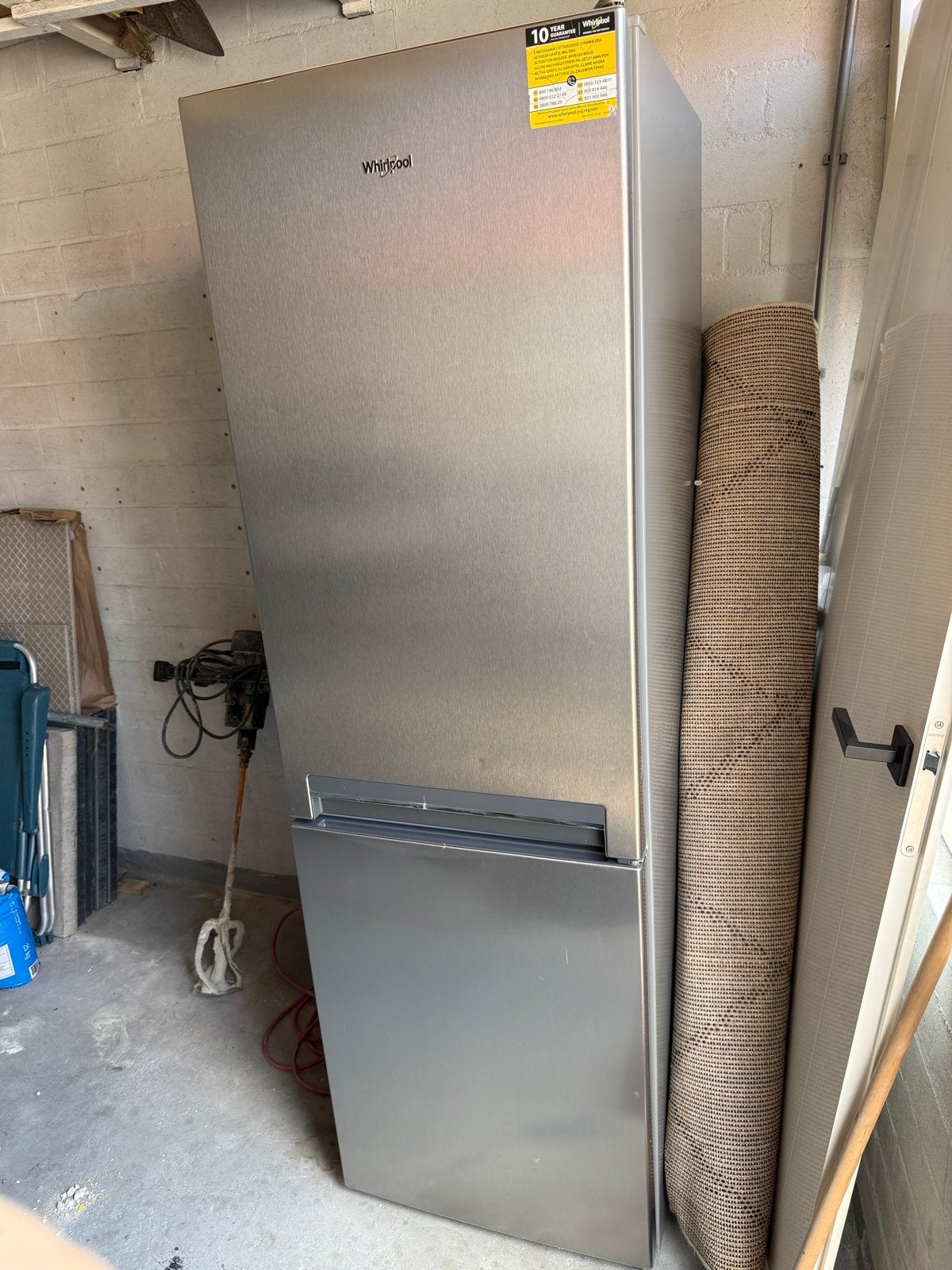 Whirlpool Koel-vriescombinatie - RVS - Zeer Goede Staat, Ophalen, 200 liter of meer, 60 cm of meer, Met aparte vriezer