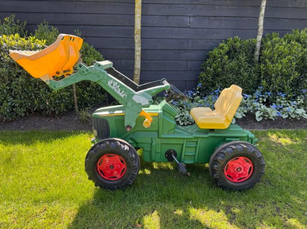 John Deere traptractor speeltrekker met voorlader., Ophalen, Gebruikt