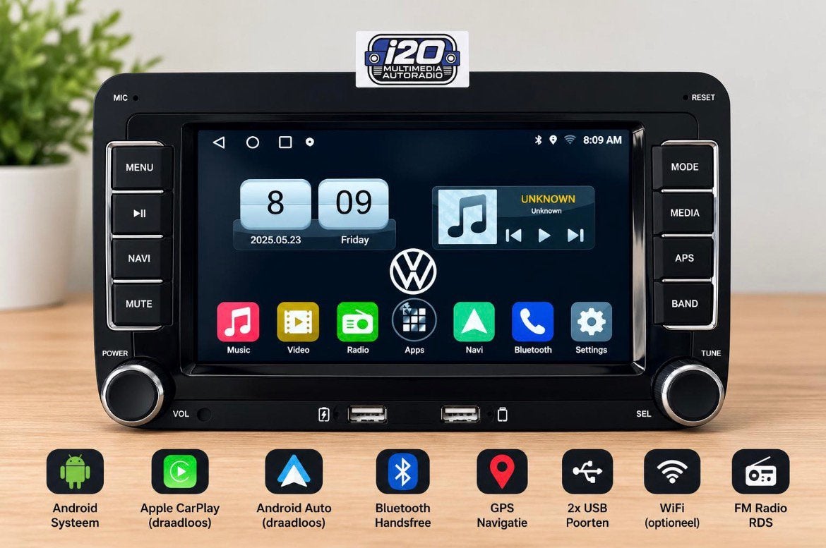 CarPlay Autoradio VW Polo 6R Golf Touran Tiguan, Ophalen of Verzenden, Nieuw