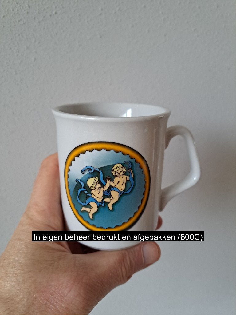 Beker mok sterrenbeeld Tweeling, Porselein D8xH9.5cm, Nieuw, Ophalen of Verzenden, Overige stijlen, Kop(pen) en/of Schotel(s)