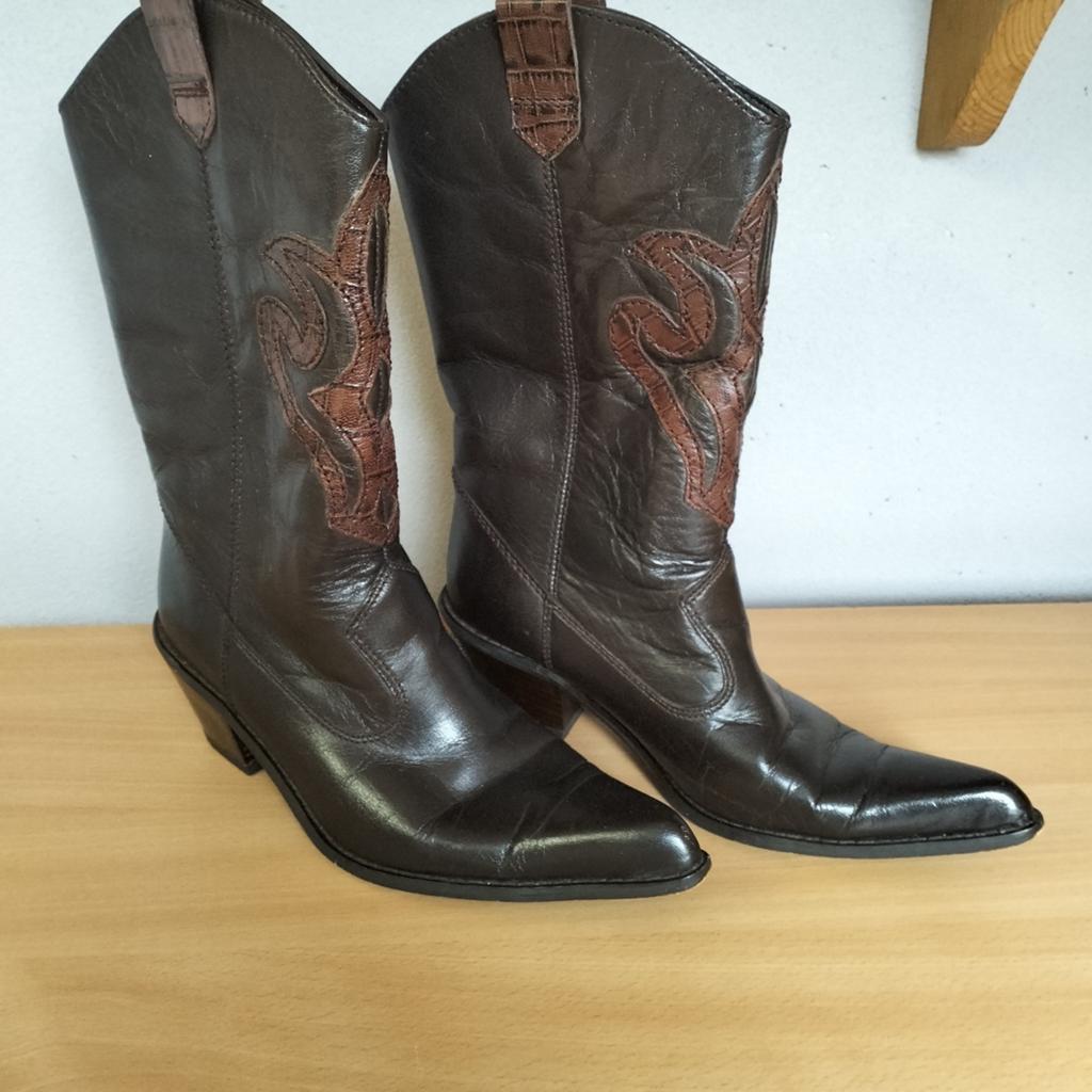 Cowgirl heaven Donkerbruine leren dameslaars maat 37, Kleding | Dames, Schoenen, Hoge laarzen, Bruin, Cowgirl heaven, Ophalen of Verzenden