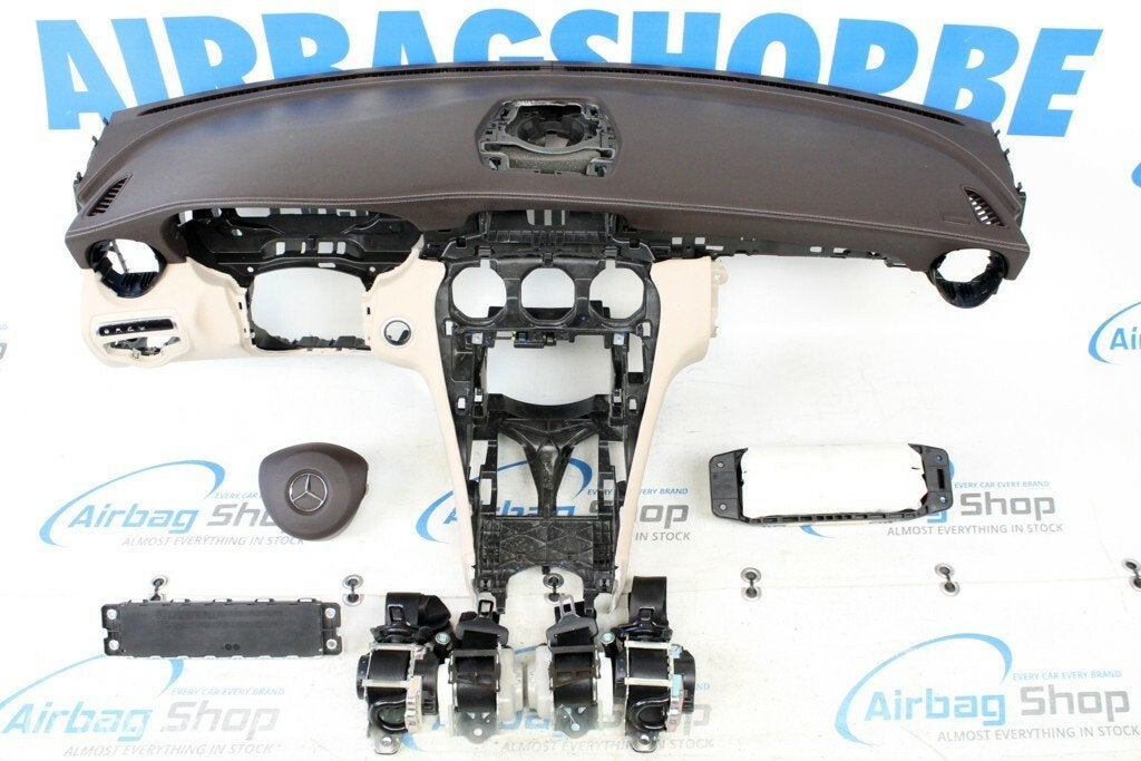 Airbag set Dashboard bruin beige Mercedes C klasse W205, Auto-onderdelen, Gebruikt, Ophalen of Verzenden