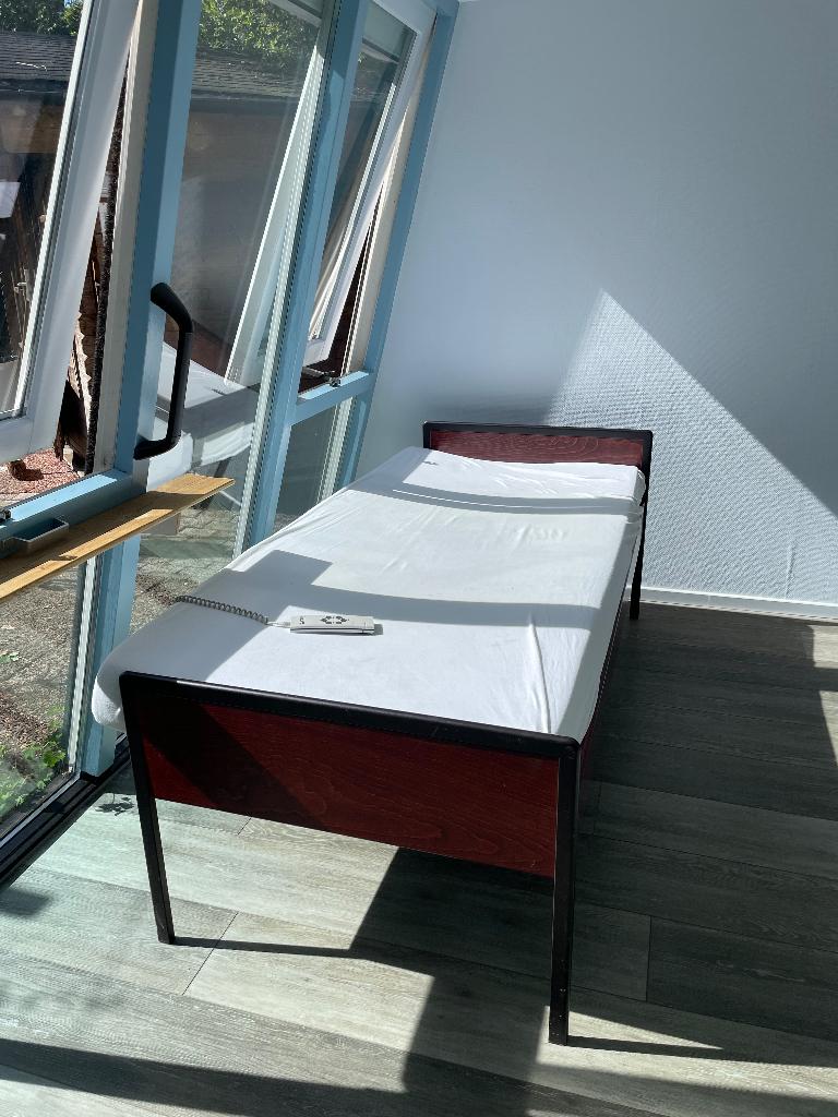 Senior bed auping, Ophalen, 90 cm, Eenpersoons, Zwart