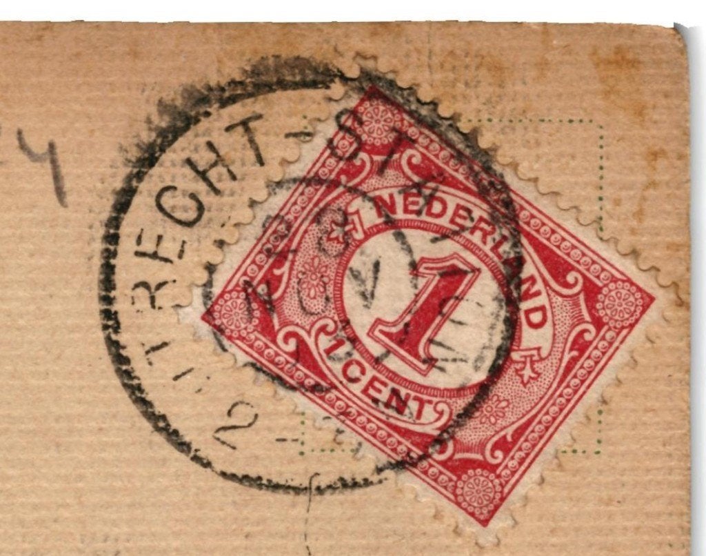 940224	Locatie onbekend	1903 verz Utrecht Zegel in codetaal, Ophalen of Verzenden, Voor 1920, Gelopen, Noord-Holland