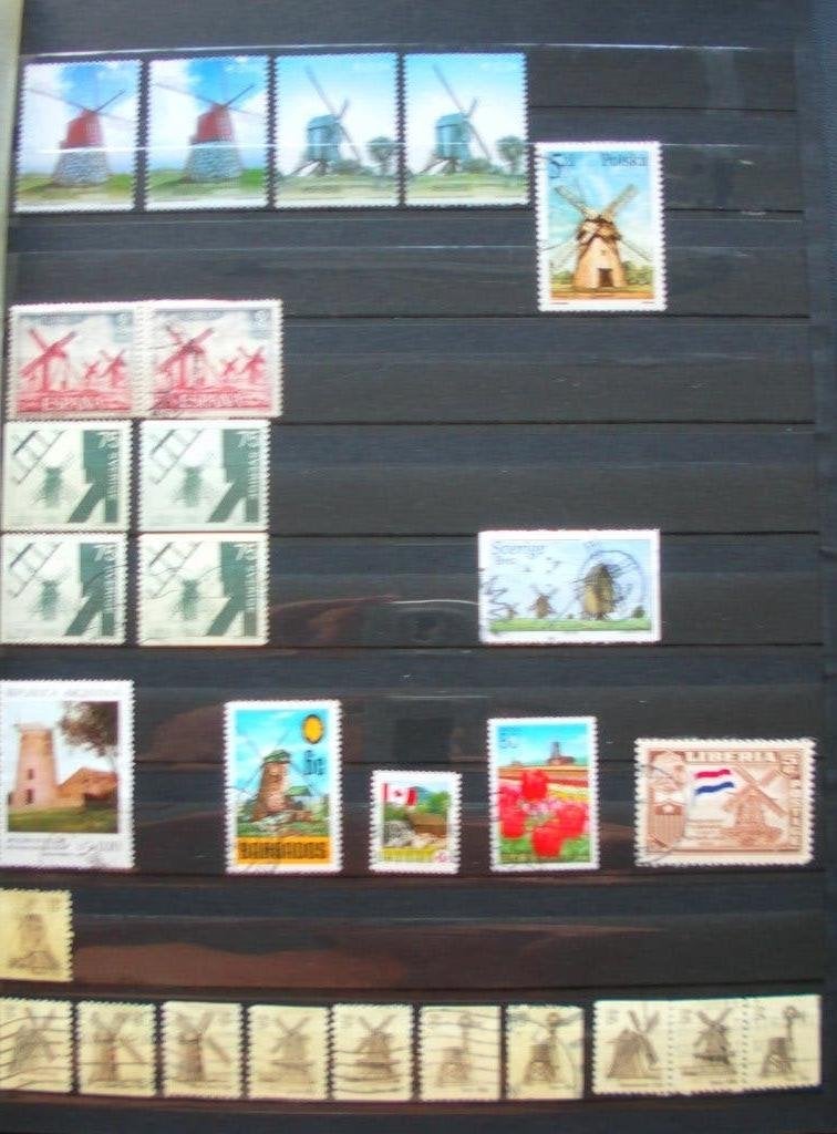Dik Album Molens zegels en ansichtkaarten zeer uitgebreid, Ophalen of Verzenden, Nederland en Buitenland