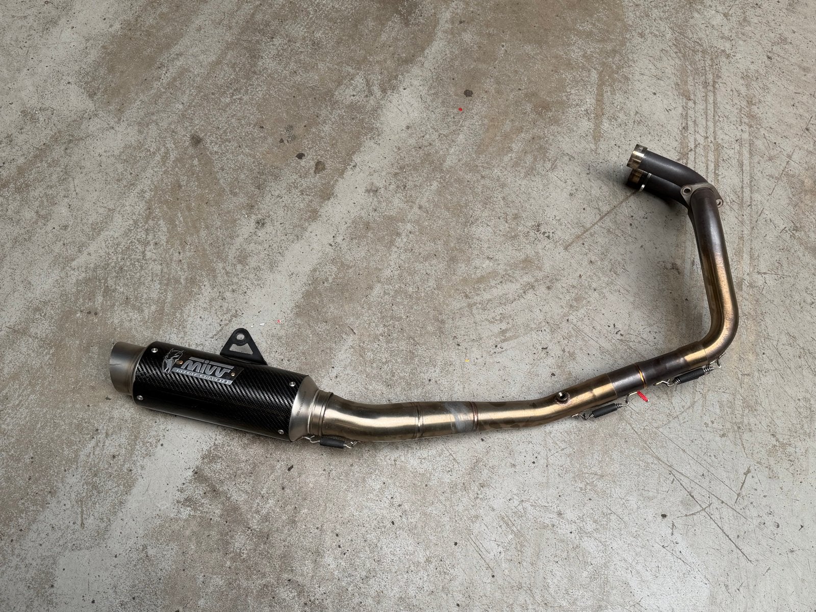 Mivv Carbon Full System Uitlaat Yamaha MT07 (Tracer 07), Ophalen of Verzenden, Gebruikt