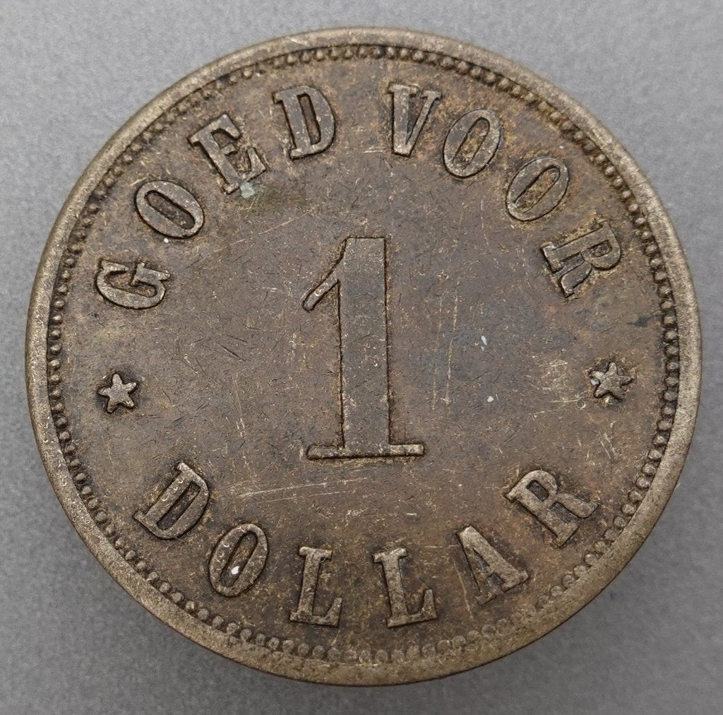 1 Dollar Borneo (Plantagegeld uit 19e eeuw), Ophalen of Verzenden, Zuidoost-Azië, Losse munt