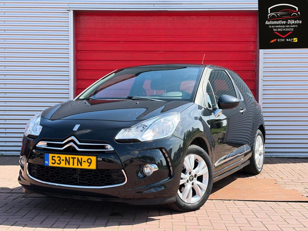 Citroën DS3 1.4 Chic/ DEALER ONDERHOUD/ Airco/Cruise/Nwe Apk, Voorwielaandrijving, Stof, 40 €/maand, Zwart