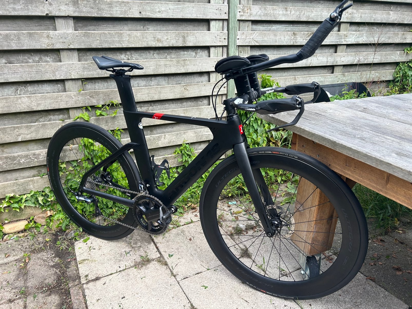 Argon 18 E-117 Triathlon / TT fiets matzwart, Ophalen, Gebruikt, Meer dan 20 versnellingen, Overige merken