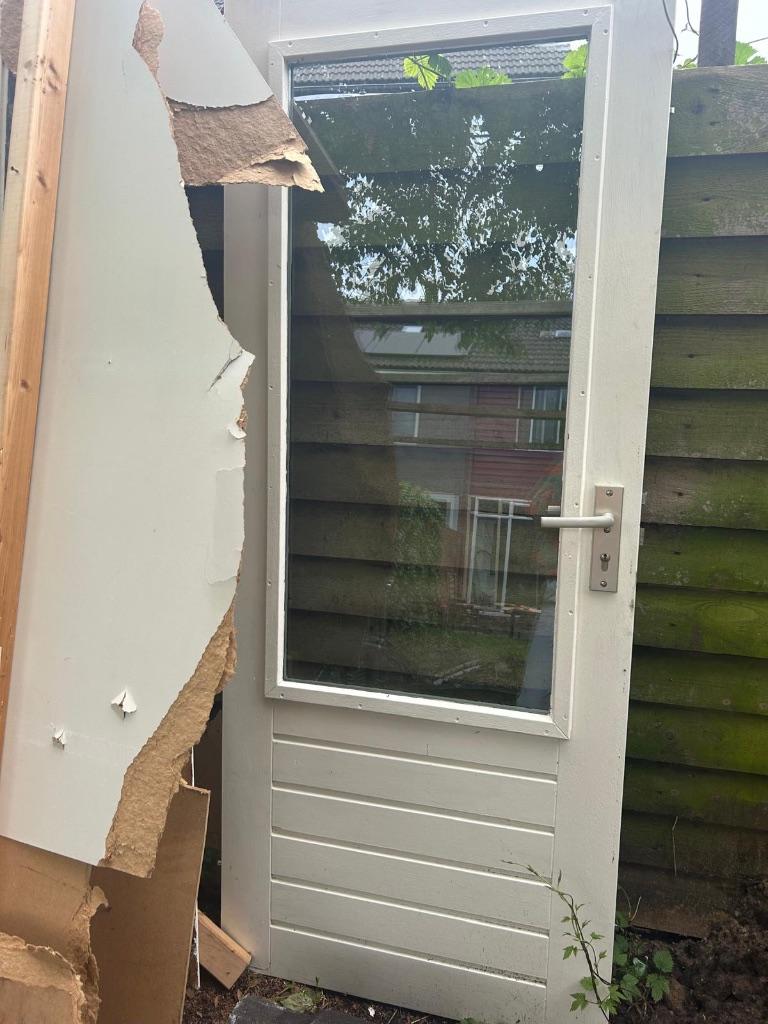 buitendeur/schuurdeur HR glas, Ophalen, Gevelraam of Ruit, Gebruikt, 80 tot 120 cm