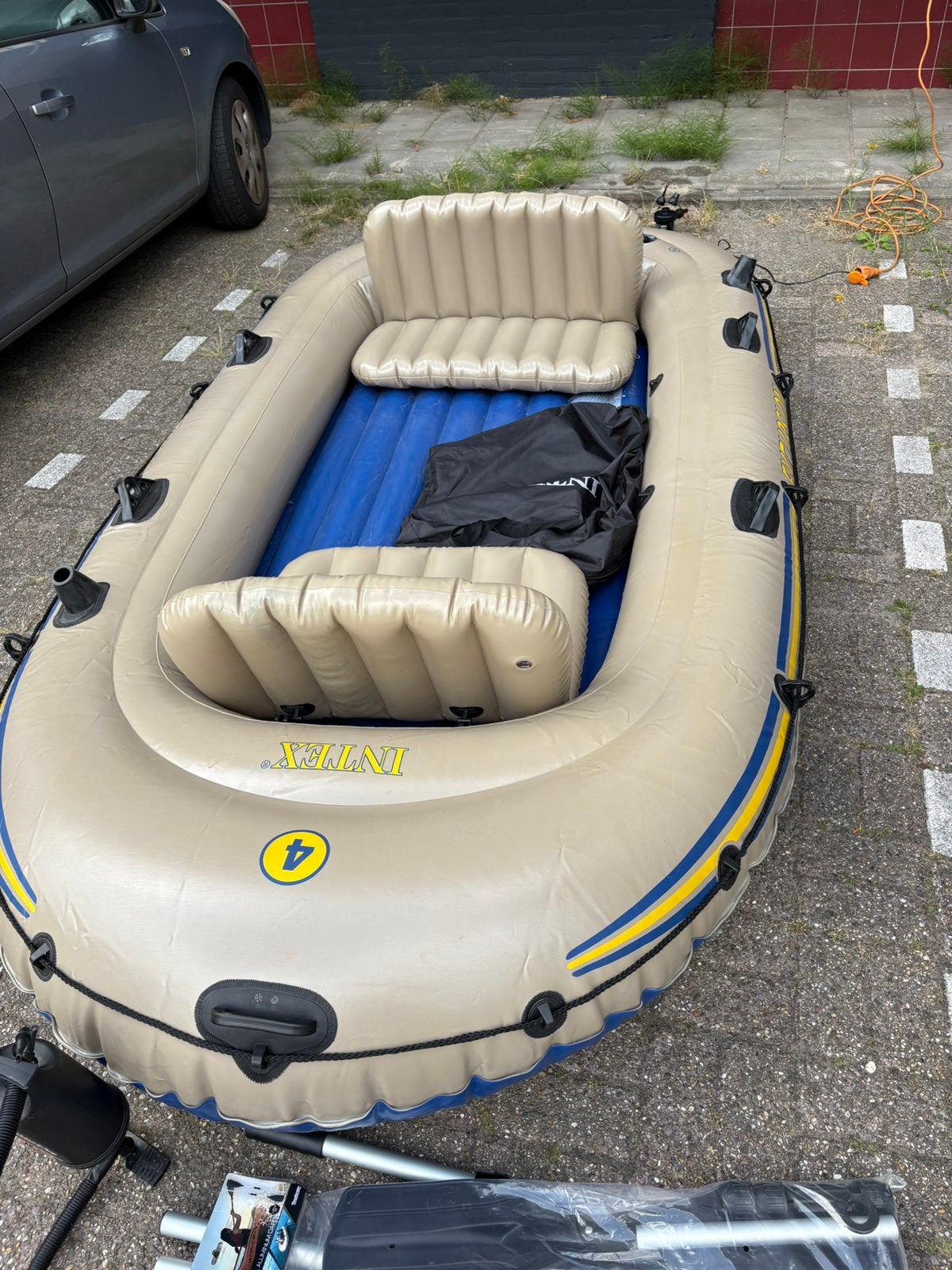 Intex excursion 4 boot zgan, Watersport en Boten, Kano's, Ophalen, Zo goed als nieuw, Twee personen, Overige typen