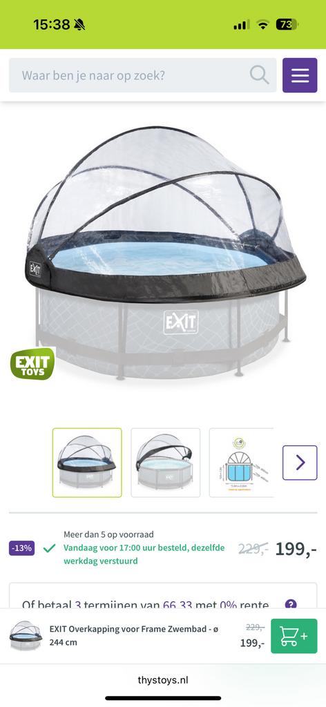 Onderdelen exit zwembad overkapping 244cm, Tuin en Terras, Zwembaden, Minder dan 80 cm, Rond, Ophalen of Verzenden, Zo goed als nieuw