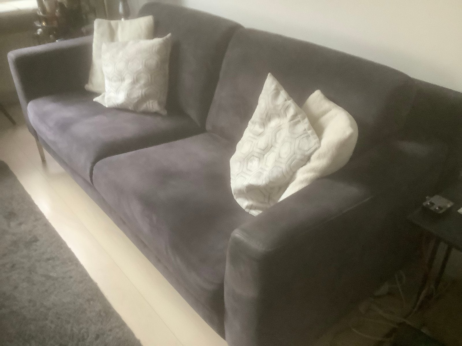 Montel 2,5-zits Antraciet Grijze Bank, Ophalen, Gebruikt, Driepersoons, 75 tot 100 cm