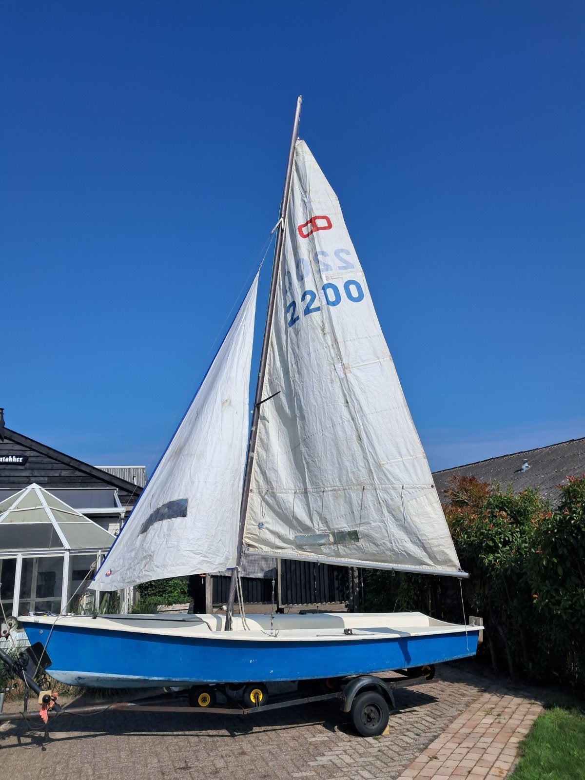 open polyester zeilboot , schakel sport, zeilklaar, Ophalen, Zeilboot