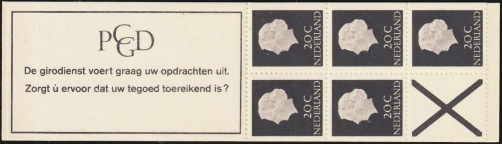 Nederland PB 6a met schuine poot., Verzenden, Postfris
